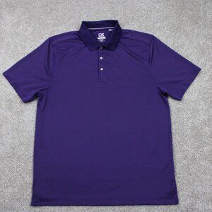 Cutter & Buck CB DryTec Polo Shirt Mens Large Purple Polyester‎ S/S Pullover